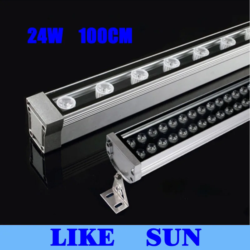 New 1M 24W LED Wall Washer Landscape light AC 85V-265V outdoor lights wall linear lamp floodlight 30cm wallwasher | Лампы и освещение
