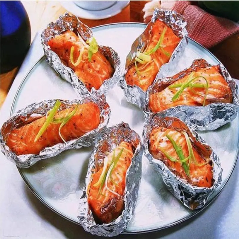 5 шт барбекю выпечка, гриль Tinfoil для выпечки для барбекю Бумага духовка-гриль Бумага серебро утолщаются предусмотрена экономические 30 см* 500 см