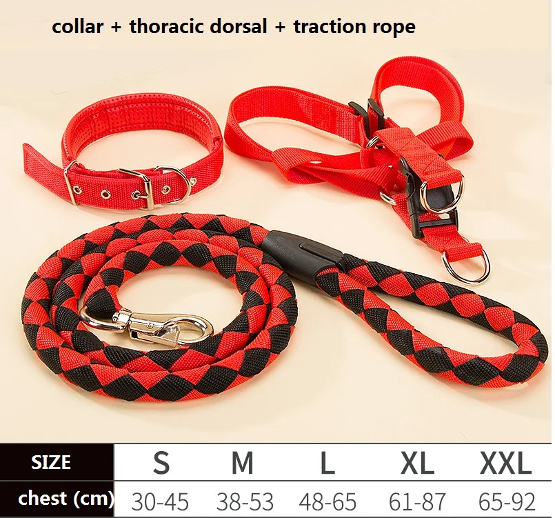 New Hot pet Dog leash Harness Collar Sets Nylon Dog Leash For Small and large Dogs size S XL Dog