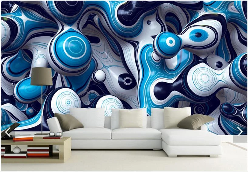 Customized Photo Wallpaper 3d Wall Mural Wallpaper 3 D Abstract Art Background Wall Blue Wave Murals 3d Living Room Wallpaper Wallpaper 3 Photo Wallpaper 3d3d Wall Murals Wallpaper Aliexpress