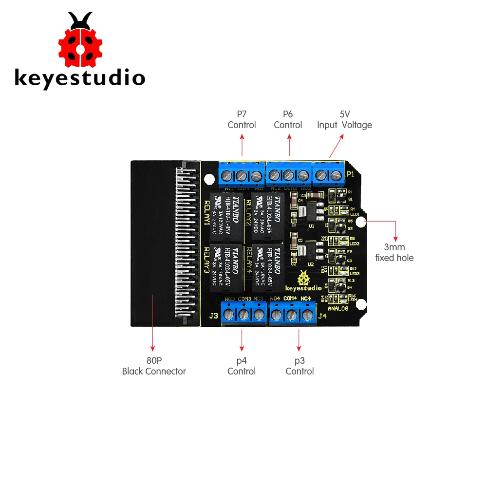 Keyestudio релейная коммутационная плата для BBC Micro: Bit