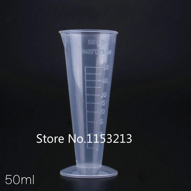 5 шт./партия, 50 мл емкость, прозрачный Градуированный пластиковый Коника, мерный стакан, PP цилиндр, пластиковый стакан для лабораторных принадлежностей