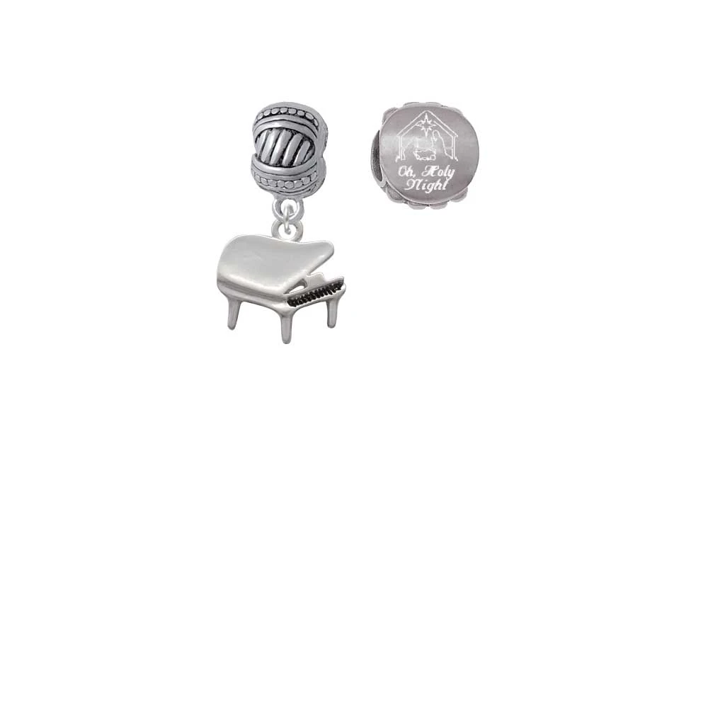 Piano Come Let us Adore Him Charm Beads (Set of 2)