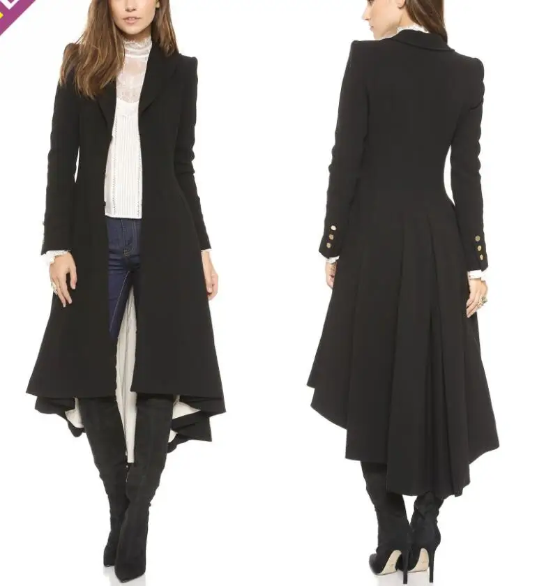 Модное s-5xl2018 большого размера, Осень-зима, новое шерстяное пальто, Женский стильный комплект с отворотами, манжета, смокинг, Женское пальто - Цвет: as   photo
