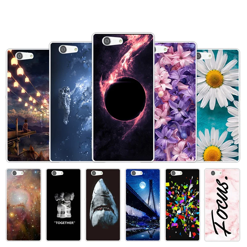 

Soft TPU Case for Sony Xperia Z3 Compact Z3 Mini D5803 M55W Back Soft Silicon Cover Chrysan Design 4.6" For Sony Z3 Compact