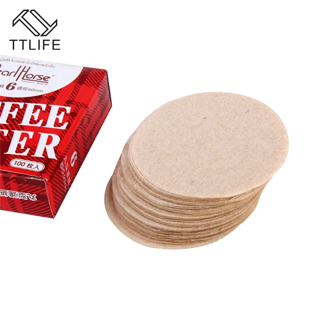 Special Price TTLIFE 100pc/pack Wood Pulp Coffee Filter Paper Round Professional Dripper Filter Paper for Coffee Tea Strainer Coffee Tools
