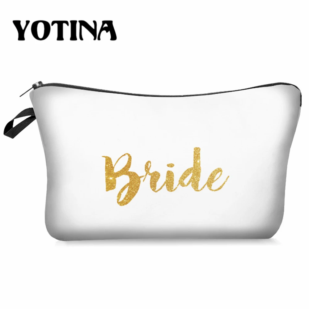 Yotina Makeup сумка женская косметичка с невесты Bridemaid печать neceser туалетный мешок