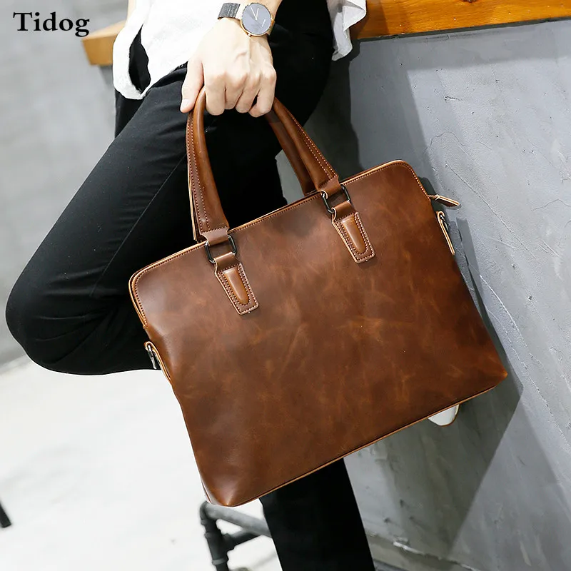 

Tidog Men's handbag fashion business bag trend briefcase