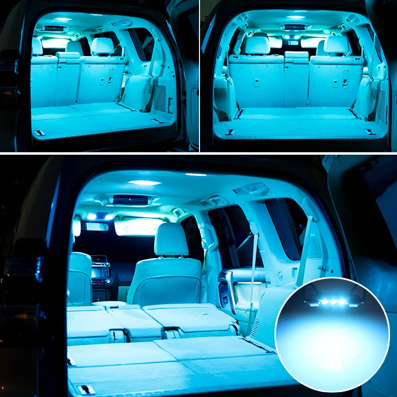 KAMMURI, 10 шт., без ошибок, белый светодиодный светильник для салона автомобиля, комплект для Toyota Camry 2007-,,,,, интерьерный светильник