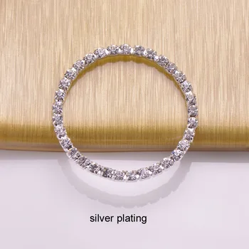 

(M0163)outer size,48mm diameter,round rhinestone ribbon slider,big round luxury product, silver or gold ,no bar in middle