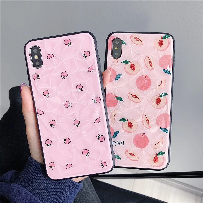 Милые чехлы для iPhone XR XS Max X 6 6S 7 8 Plus 7plus с рисунком клубники и вишни чехол телефона