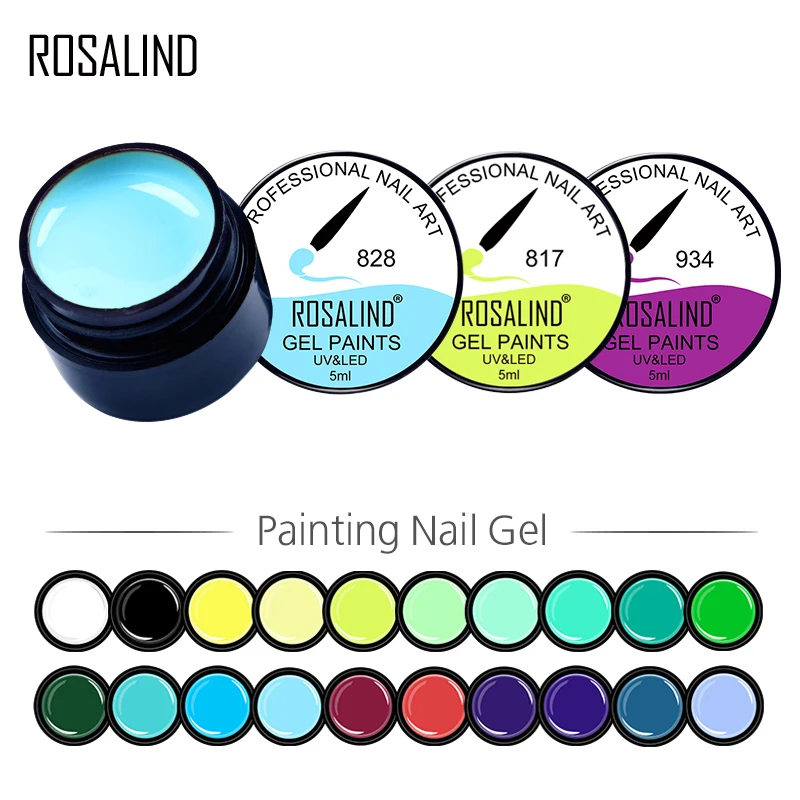 

ROSALIND Gel Varnish 5ml 142 Pure Colors UV Gel Manicure DIY Nail Art Gel Polish Design Nail Painting Color gel lacquer