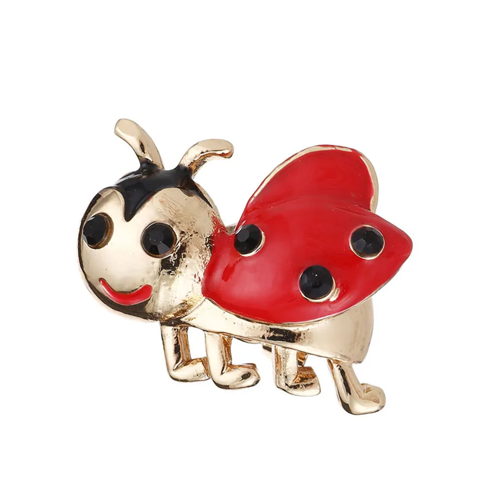 Women Crystal Rhinestone Insect Animal Ladybug Brooch Pin Wedding Bride
