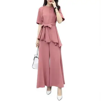 

Spring Baggy Two Piece Set Chiffon Pullover Women's Suit Sweet Irregular 2 Piece Set Women Elegant Asymmetrical Tracksuits