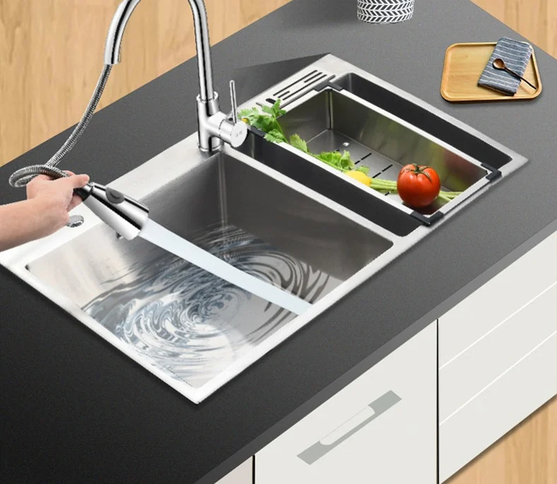 2019 кухня смеситель из нержавеющей стали Кухня Раковина смесители хром новый
