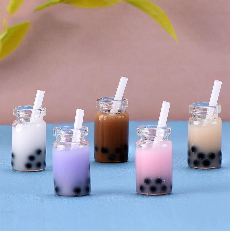 

ZOCDOU 3 Pieces Coloful Pearl Milk Tea Cup White Pipette Glass Ornament Small Statue Little Figurine Crafts Home Decoration