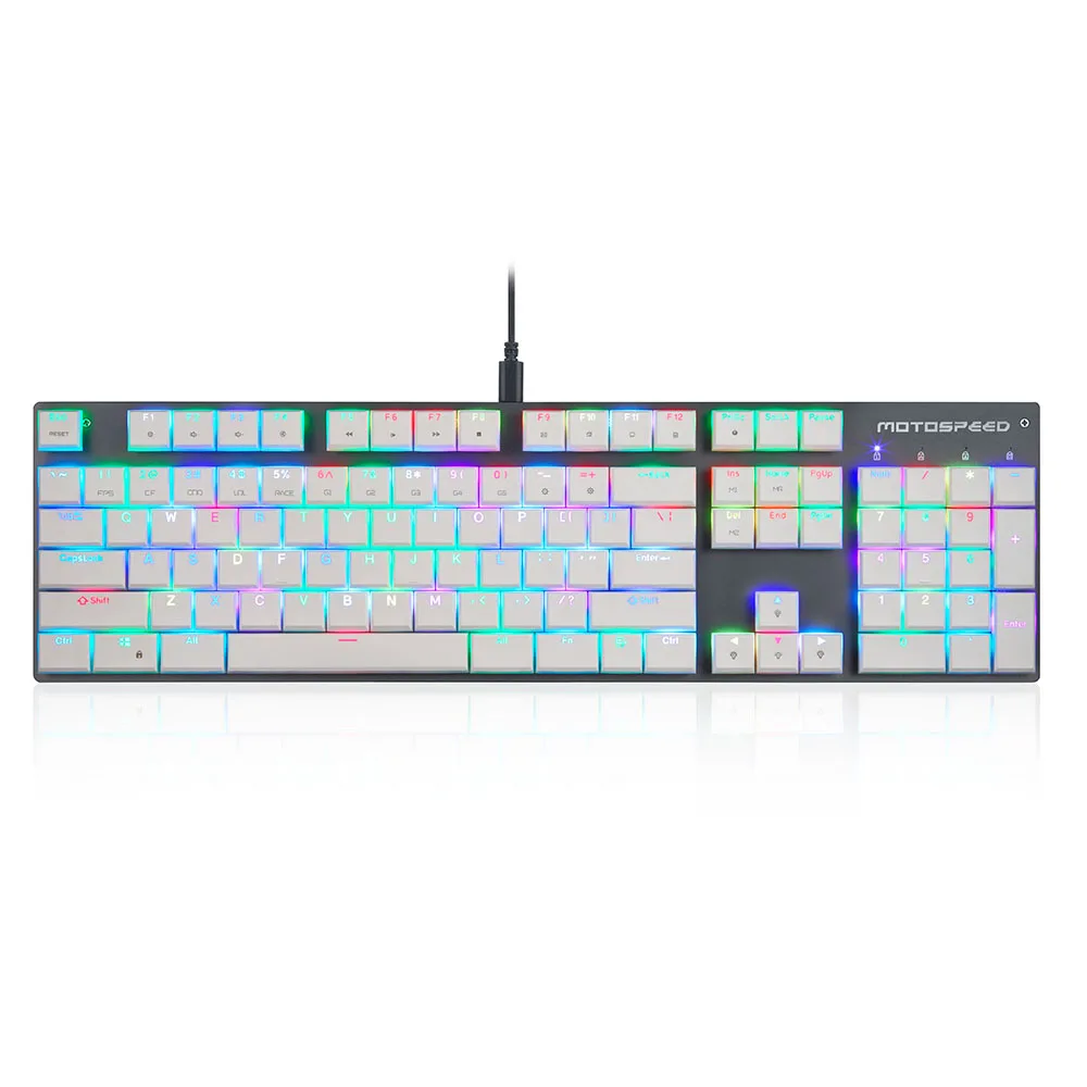 

MOTOSPEED CK94 Slim Mechanical Keyboard Gaming Wired USB Keyboard Customized LED RGB Backlit light 104 Keys Translucent Keycap