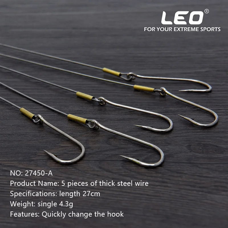 

LEO 10/5Pcs Quick-change Sea Fishing Hook With Steel Wire Line For Large Fierce Fish Fishing Accessories
