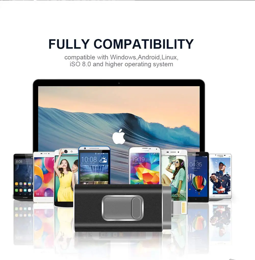 

USB Flash Drives Compatible iPhone/iOS 3-in-1 Lightning OTG Jump Drive USB 3.0 Thumb Drive USB Memory Storage Flash Memory Stick