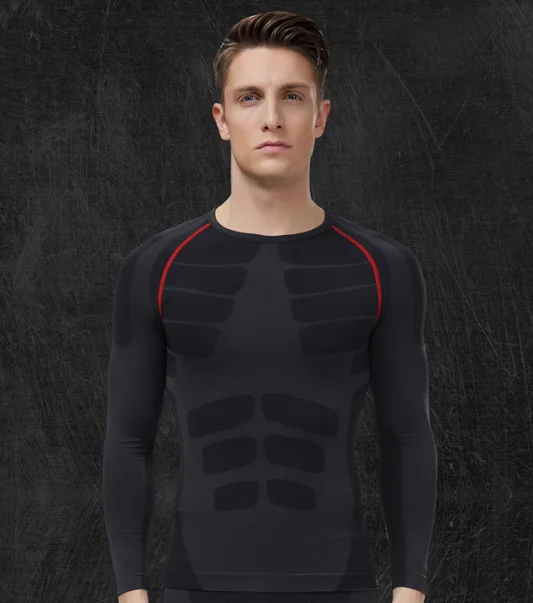 men compression tights shirt base layer running Fitness Exercise