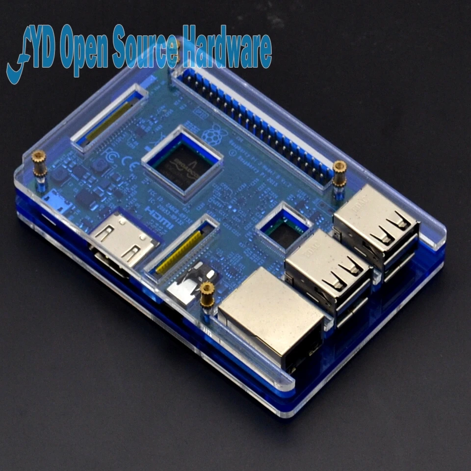 

1 set Dual-use two-color acrylic shell box compatible five-inch screen for Raspberry pie Pi 2 & 3 B