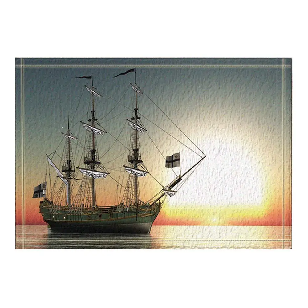 Sailboat Decor Nautical Tall Ships Boat at Sunset Bath Rugs Non-Slip Doormat Door Mat | Дом и сад
