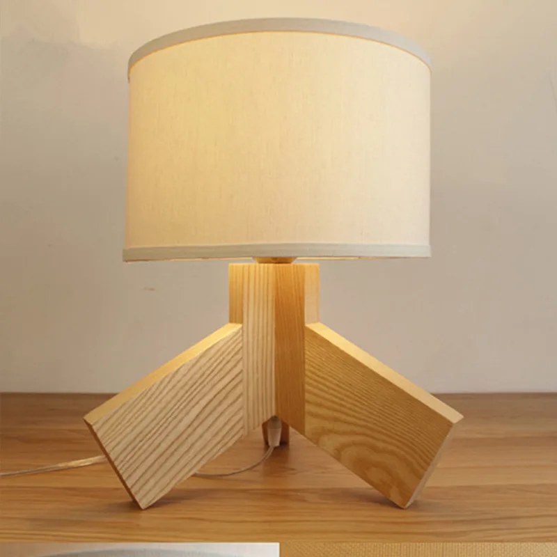 

TUDA Free Shipping Decorated Solid Wooden Table Lamp Creative Fashion Table Lamp For Bedroom Bedside Desk Lamp E27 110V-220V