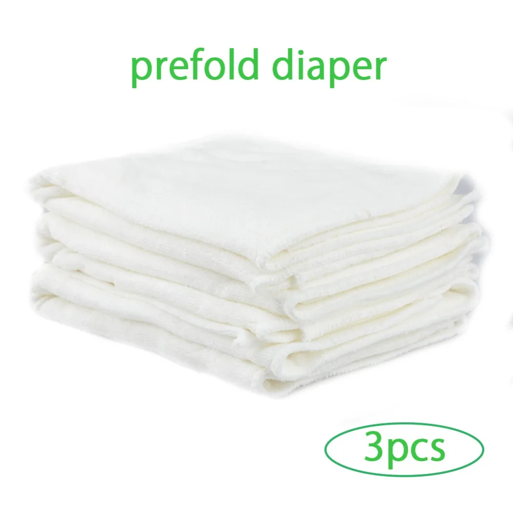 

3pcs/lot New Soft Unbleached Cotton For Softness And Fast Absorbency Baby Prefold Cloth Diaper Insert