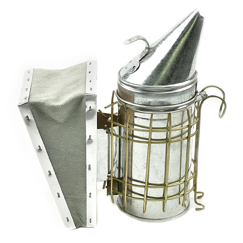 

Beekeeping Beak-Mouth Type Bee Hive Smoker with Heat Shield and Cowhide Leather Bellows Bee Tools Bee Smoker