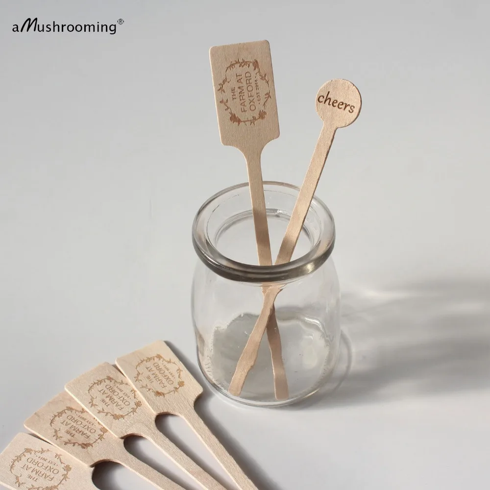 

x100 Personalized drink stirrers swizzle sticks Wood picks Custom stir stick table centerpiece Farm Signs Price List Signs Label