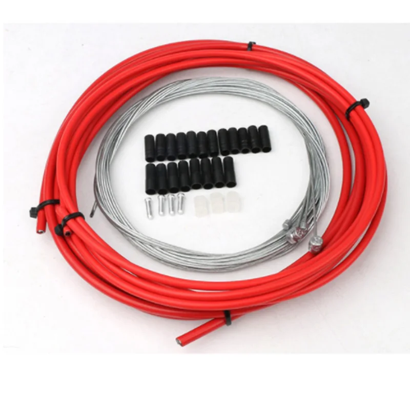 ZERGLBR Bicycle line suit mountain bike brake line transmission line core inside the cap suit accessories - Color: Red