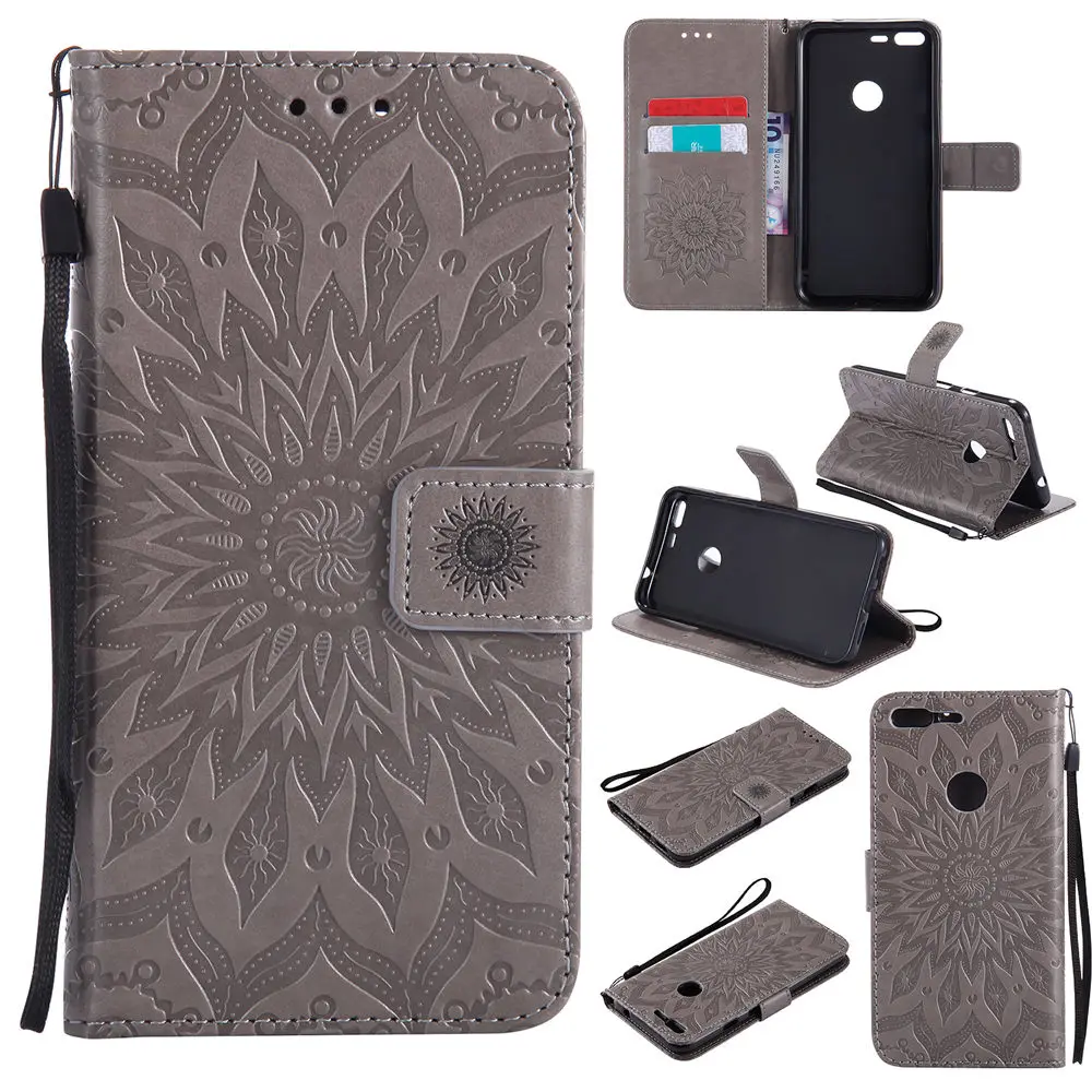Luxury Embossing Sunflower PU Leather Case for Google Pixel XL Flip
