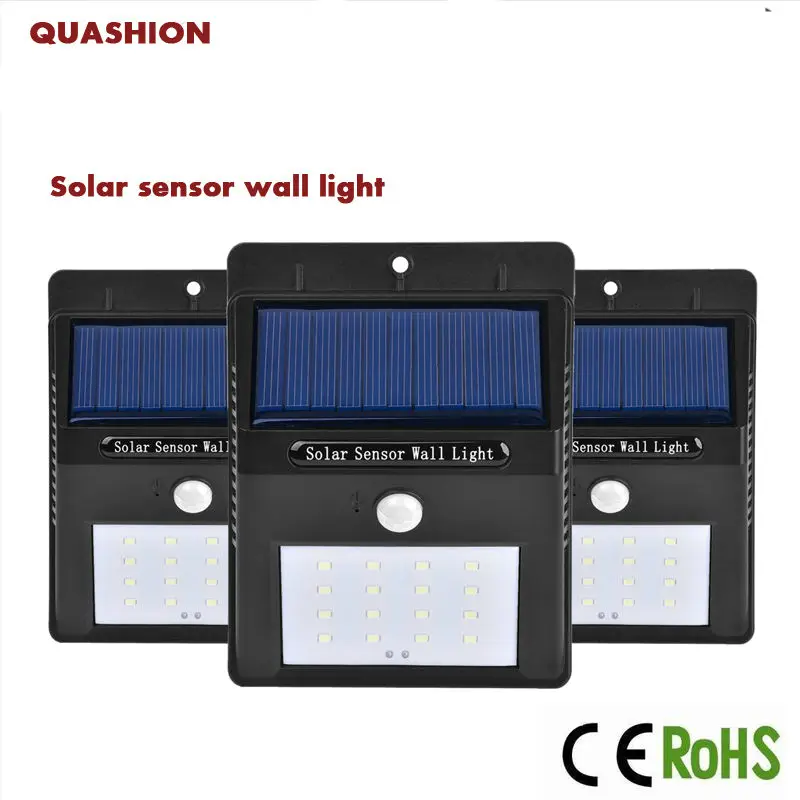 

20 LED Solar Light Outdoor Waterproof Garden PIR Motion Sensor Solar Power LED Wall Light Emergency Solar Lamp Pathway Decor