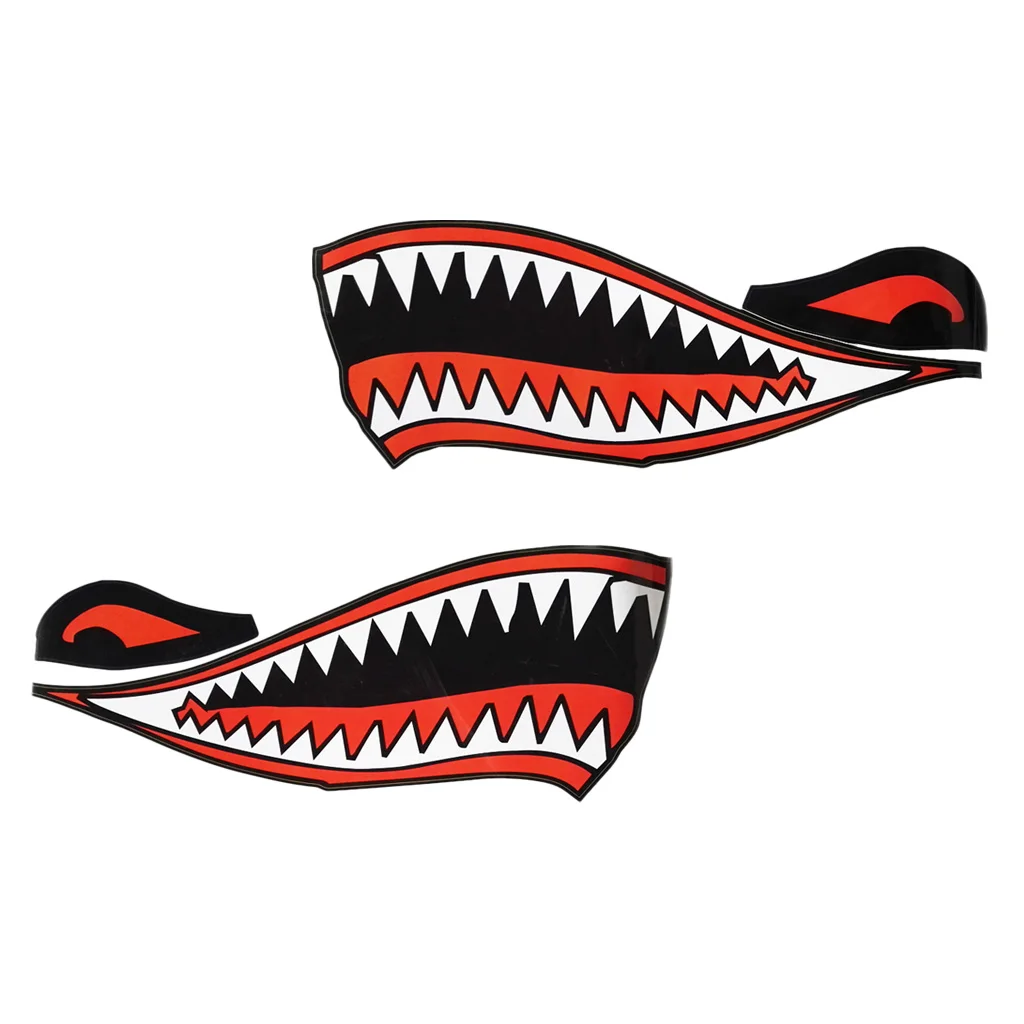 Мотоцикл Смешные каяк Переводные картинки с кораблем водонепроницаемые зубы акулы стикеры со ртом набор из 2 частей лодка для рыбалки, каяк
