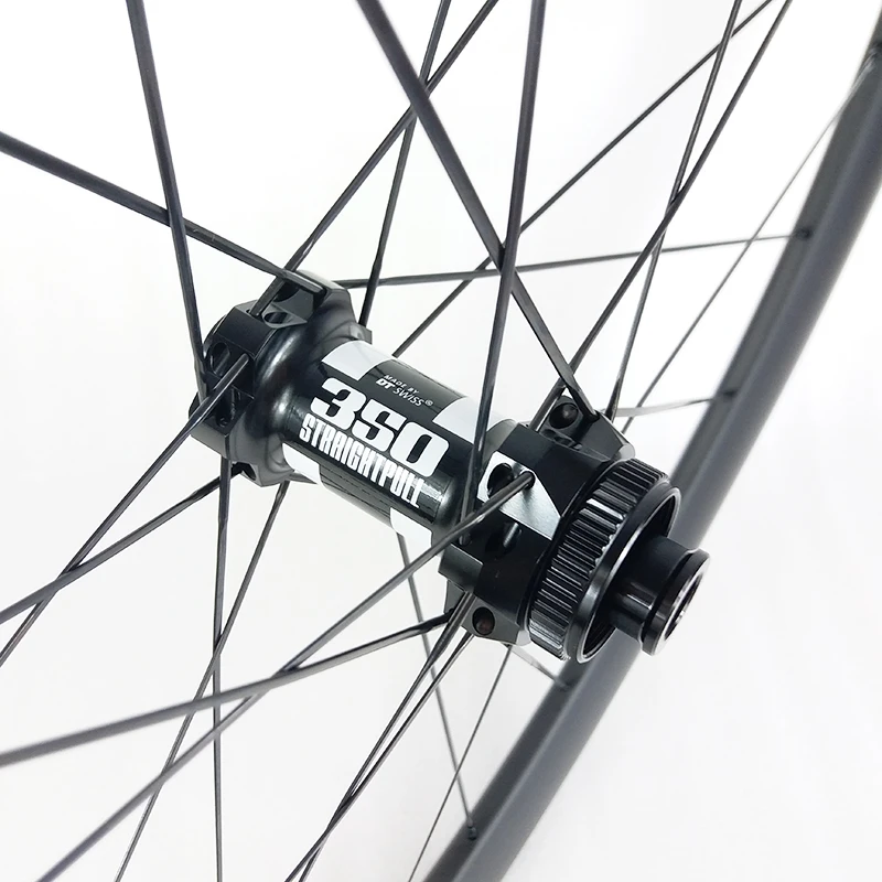 Clearance 1390g 700c 42mm asymmetric road disc carbon wheels 25mm wide clincher tubeless 350S center lock cyclocross bicycle 12X100 12X142 2