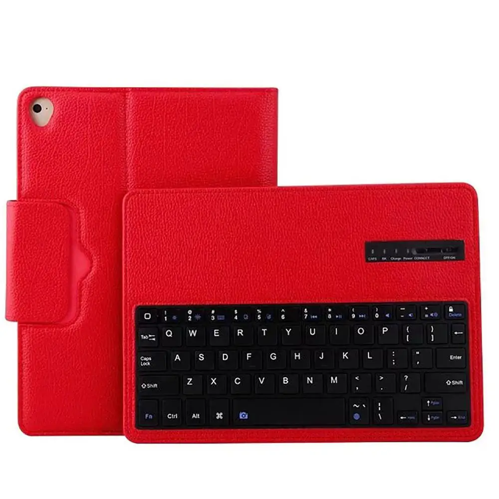 Для iPad air/air2/Pro9.7/ тонкий bluetooth-клавиатура+ кожаный чехол-подставка R20 - Цвет: red