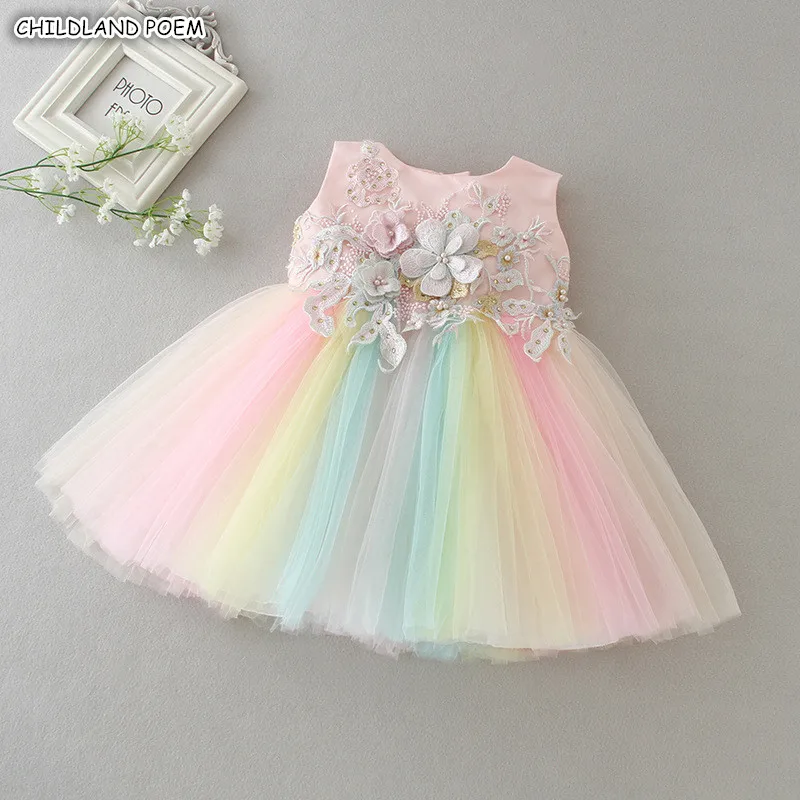 Baby Girl Dress Newborn Baby Dress 1st Birthday Dress Baptism Christening Ball Gowns Infant Wedding Party Princess Dress Girl