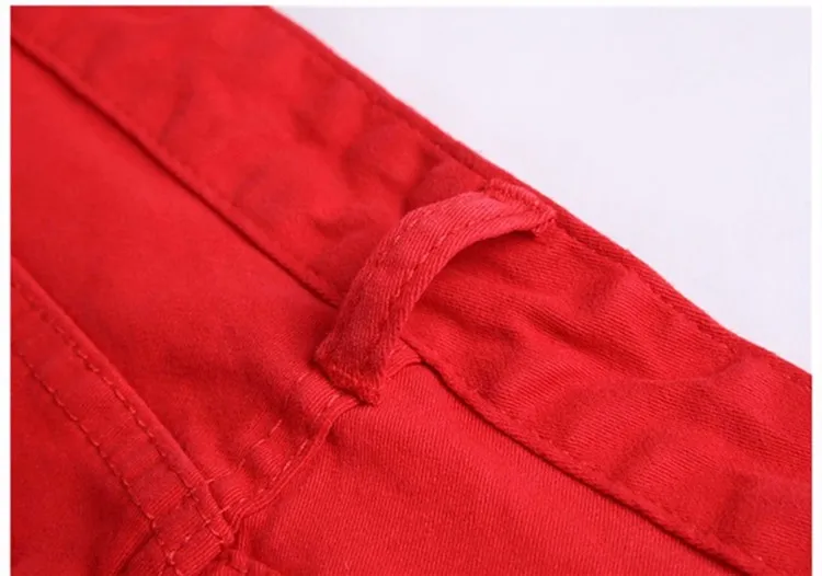 Европейский Стиль Вымотать Мужские штаны мужские длинные штаны с дырками скинни Повседневное штаны похудания форма для ночного клуба красные брюки, брюки-карандаши для человек QQ020