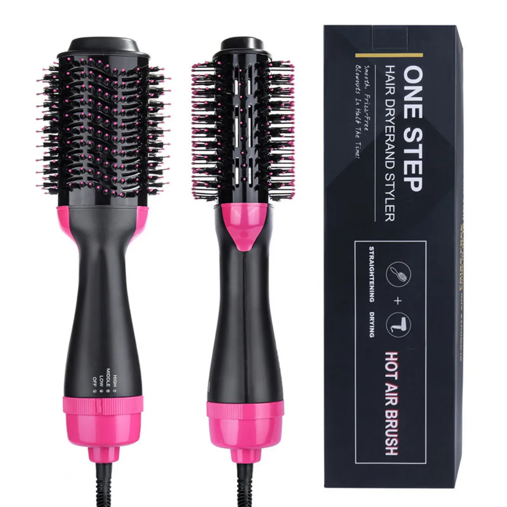 

Electric Heating Comb Hair Straightener Curler Professional Salon One Step Dry/Wet Two Using Hair Dryer Brush