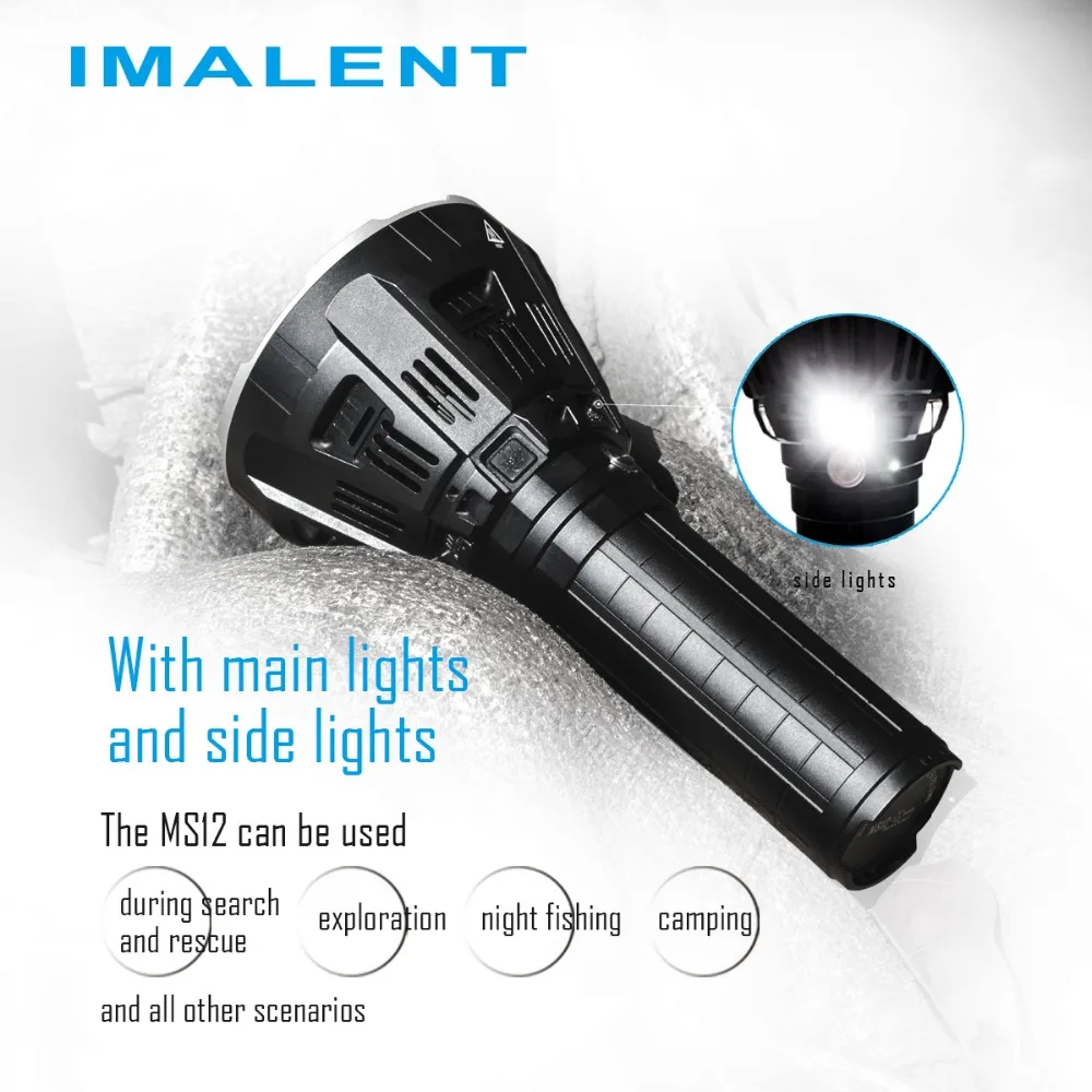 IMALENT MS12 12xcree XHP70 53000 люмен Высокая производительность уличный поисковый светильник светодиодный вспышка светильник(Батарея пакет встроенный