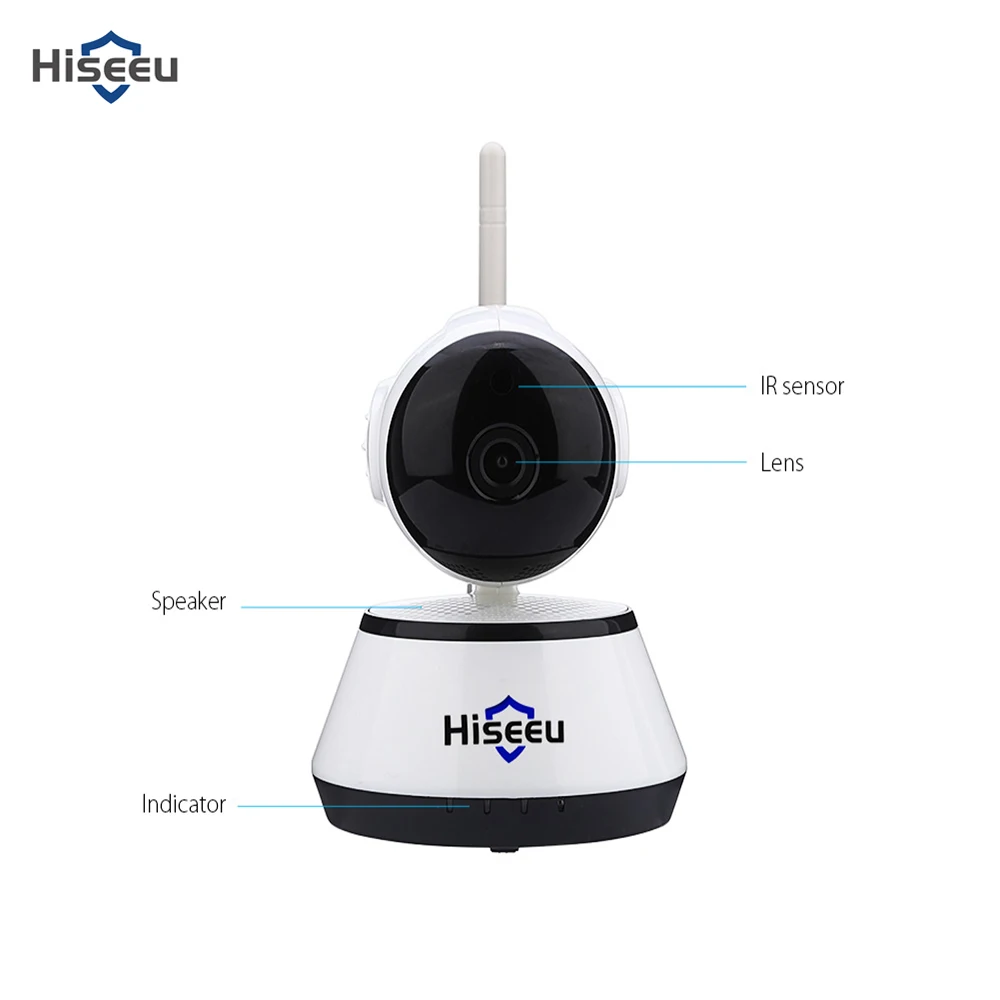 Hiseeu 720 P Беспроводной Wi-Fi IP Камера HD Mini Видеоняни и радионяни ИК поворотной головкой обнаружения движения в помещении Пуля безопасности CCTV