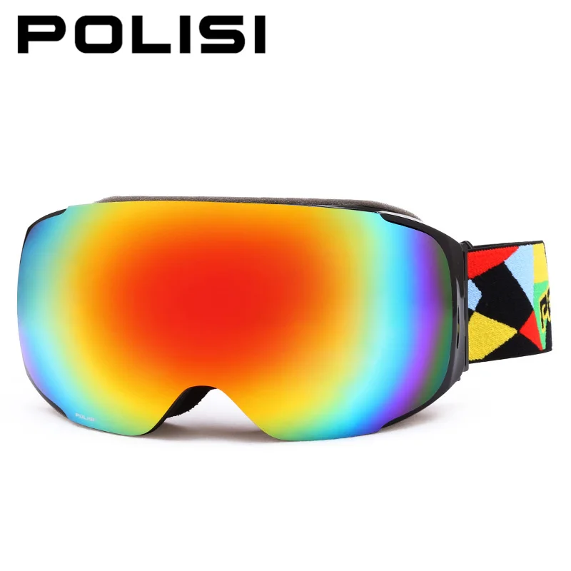 POLISI Unisex Professional Skiing Goggles Ski Snowboard Glasses Anti Fog Skate Snowmobile Glasses Gafas Motocross Goggles