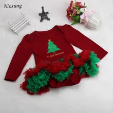 Niosung Newborn Christmas Infant Baby Girl Romper Tutu Dress Sets 4Pcs Outfits Clothes Jumpsuit Bebe Birthday Christmas Costumes