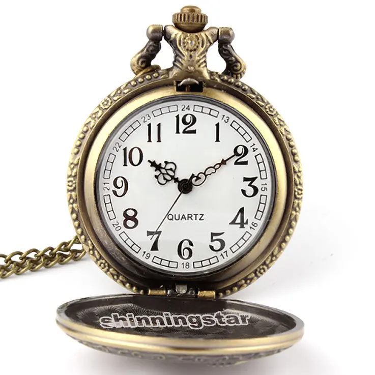 Vintage Jewelry Antique bronze Eagle Wings Shiying Huai Table pocket watch necklace pendant gift for men and women