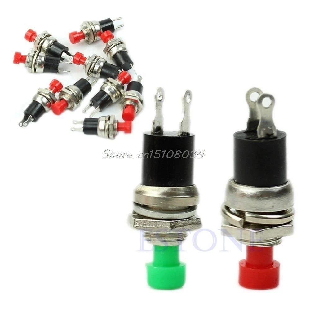 10Pcs/lot Momentary On Off Push Button Micro Switch New 2color S08 Drop