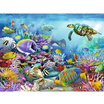 

Ocean Fish Turtle Seaweed DIY 5D Full Drill Diamond Painting Embroidery Cross Stitch Kit Rhinestone Home Decor Craft