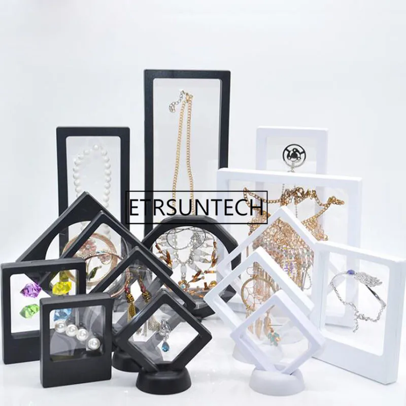 

200pcs/lot Transparent Jewelry Suspended Floating Display Rack Case Stand Holder Box Jewellery Display Rack