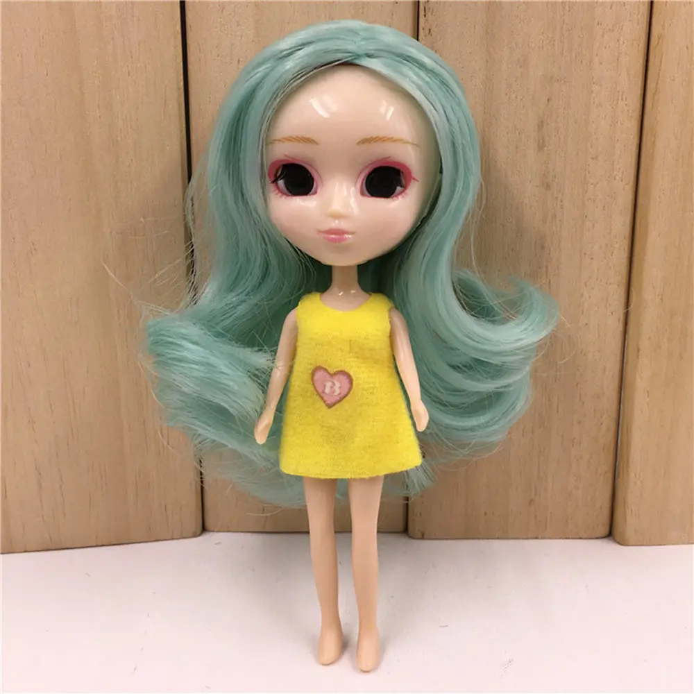 Pullip мини Блит куклы 10 см DIY ню куклы 10 см милые длинные волосы - Цвет: pullip nude doll