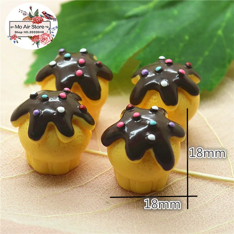 

10pcs Resin 3D Chocolate cake Cabochon Miniature food Art Supply Decoration Charm Craft