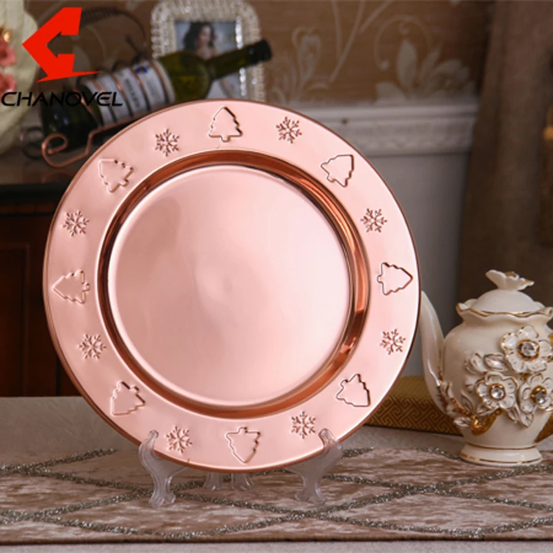 

CHANOVEL 30CM Fruit Dishes Plate Stainless Steel Fruit Tools Multifunction Dried Fruit Plate